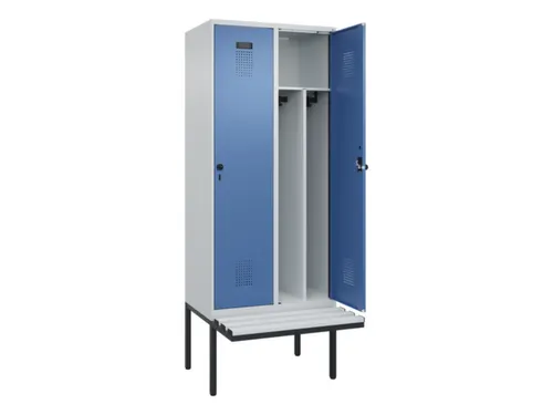 locker met bank,voor scheiding van kleding,HxBxD 2120x800x815mm,2vak