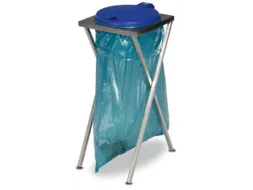Rvs Afvalverzamelaar 120 Liter Zak 900x400x450mm Handbediening Blauw