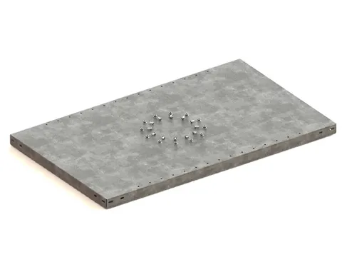 legbord,v. magazijnstelling,BxD 1000x600mm,vakl. 150kg,verzinkt