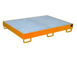 stellingopvangbak,opvangvol. 240l,HxBxD 250x1750x1300mm,m. rooster