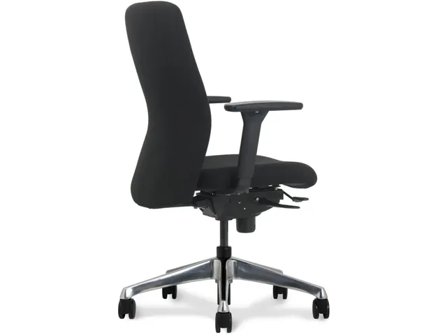 Bureaustoel Ergo Zwart NEN-EN 1335 Alu Voetkruis Arbo Goedgekeurd