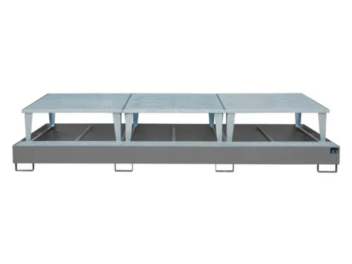 opvangbak,v. 3xIBC,opvangvol. 1000l,HxBxD 780x3850x1460mm