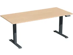 Elektrisch ihv bureau,HxBxD 630-1280x1800x800mm,blad beuken