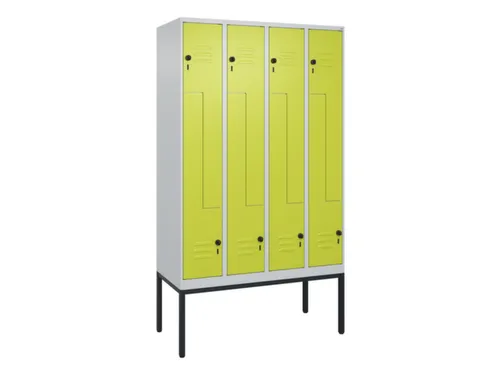 Z-garderobekast,HxBxD 2120x1200x500mm,vak B 150/300mm,draaigrendel