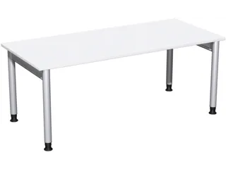 In hoogte verstelbaar bureau,HxBxD 680-820x1800x800mm,blad wit - 1
