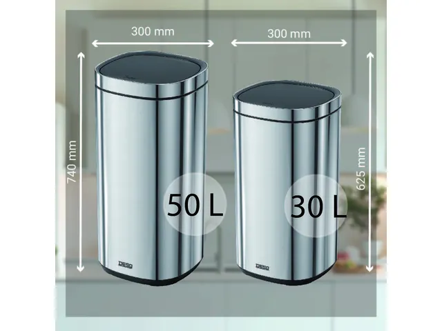 Afvalbak Desq 6132.18 Touch 50 liter RVS zilver