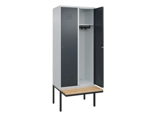 locker met bank,HxBxD 2120x800x815mm,2vak,vak B 400mm,cil.-slot