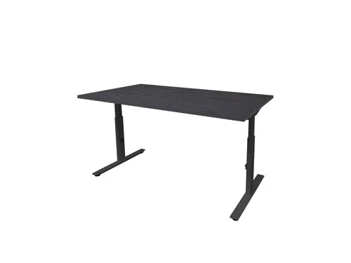 Bureau Linesto Plus Hoogte instelbaar 200x80 houtprint schaduw zwart