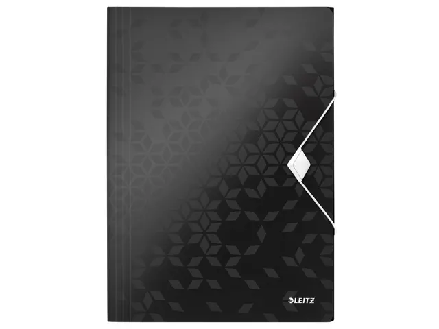 Elastomap Leitz WOW A4 3 kleppen PP zwart