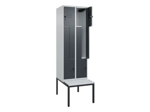 Z-garderobekast,HxBxD 2120x600x815mm,2vak,vak B 300mm,draaigrendel