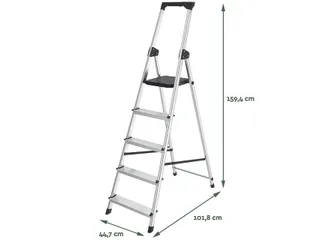 Huishoudtrap BRASQ 5 treden aluminium SLA500 zilver - 7