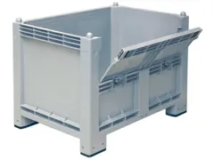 Stapelcontainer Pp Hxbxd 850x1200x800mm 550 Liter 4Poten klep Grijs