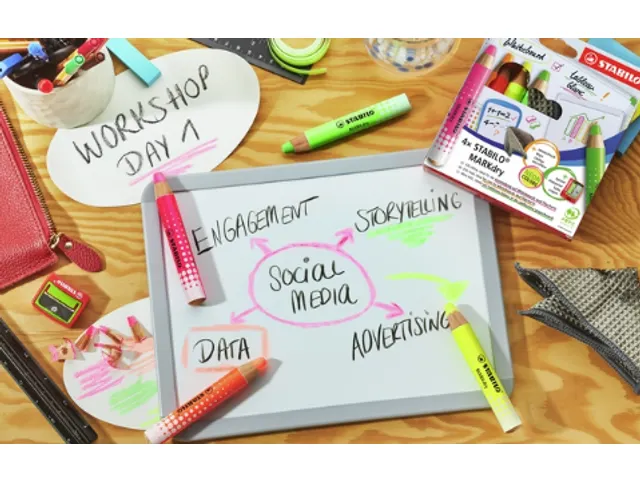 Whiteboardpotlood STABILO MARKdry 4 stuks neon kleuren