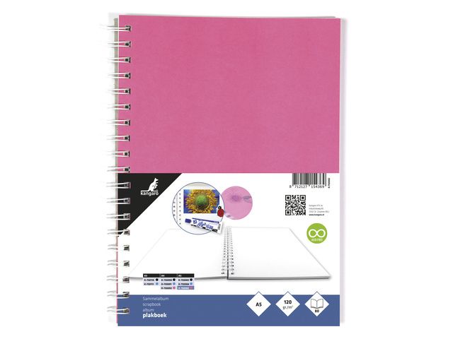 Ongeëvenaard agentschap parlement Plakboek Kangaro A5+ 120 grams 40 vel, voorkant roze | ArtSupplyShop.nl