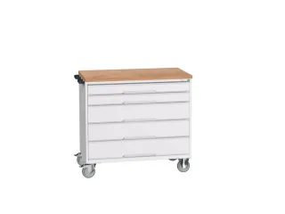 gereedschapswagen 980x1050x600mm multiplexblad 5 laden RAL7035+RAL7035 - 1