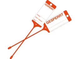 Goederenlabel PP rood “Afgezet” gelijnd