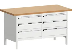 werkbank met opbergruimte,HxBxD 840x2000x750mm,beukenblad