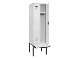 locker met bank,HxBxD 2120x600x815mm,2vak,vak B 300mm,cilinderslot