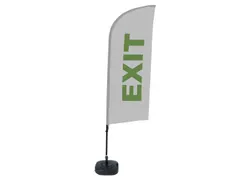 Promotievlag Alu Wind complete set "EXIT" Grijs met Groen