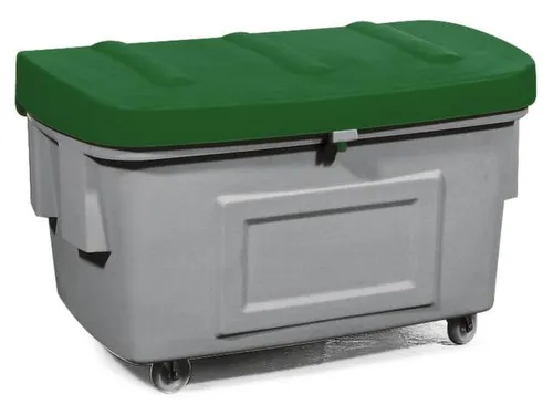 strooigoedbak,400l,HxBxD 780x1210x785mm,PE,grijs,deksel groen