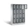 Lockerkast 1800x1190x500mm 4x4 vakken Cilinderslot, Sokkel, RAL7021