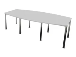 vergadertafel,HxBxD 740x2400x1200mm,vatvormig,MP-lichtgrijs