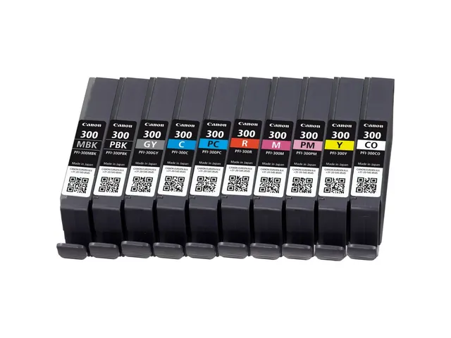 Canon PFI-300, Zwart, Blauw, Cyaan, Grijs, Magenta, Foto zwart, Foto m