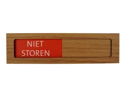 Premium Schuifbord Houtlook Niet Storen Groen Rood 150x40mm