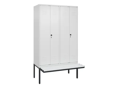 PBM-locker met bank,HxBxD 2120x1200x815mm,4vak,vak B 300mm