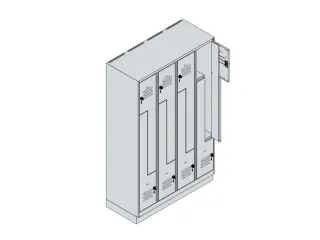Z-garderobekast,HxBxD 1950x1200x500mm,vak B 150/300mm,cil.-slot,sokkel - 3
