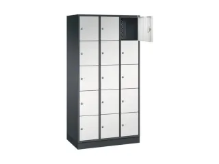 lockerkast,RAL 7021/RAL 7035,HxBxD 1950x920x500mm,3x5vakken,cil.-slot - 1
