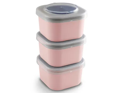 #*Lunch set Roze Sigma home set 3 stuks9,3 x 9,3 x 16,7 cm