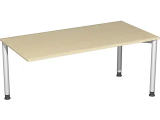 koppelelement voor bureau,HxBxD 680-800x1600x800mm,blad esdoorn,hoekig - 1