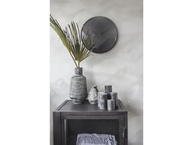 Wandklok NeXtime Glamour Ø40cm metaal zwart streepaanduiding