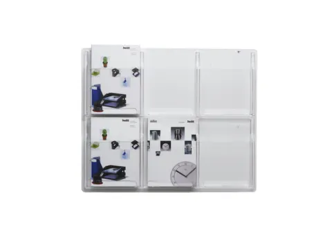 wandfolderhouder HxBxD 625x766x51mm 6xDIN A4 planken transparant