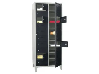 Wasgoedkast 1850x770x500 2x10 Vakken M. Poten Ral7035 Front Ral7016 - 1