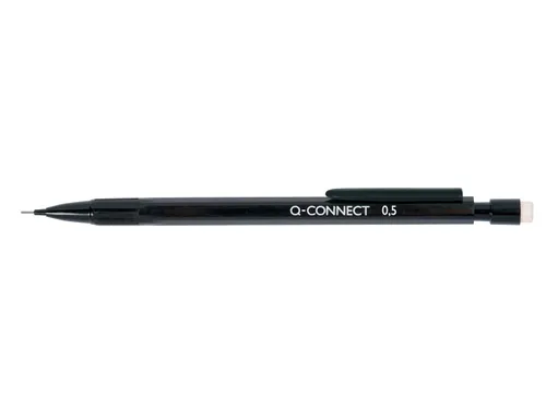 Q-Connect Vulpotlood Zwart met clip en gum + 3x 0,5mm HB stift