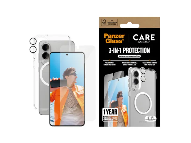 PanzerGlass | CARE by Flagship 3-in-1 Bundle Samsung S25 Edge, S
