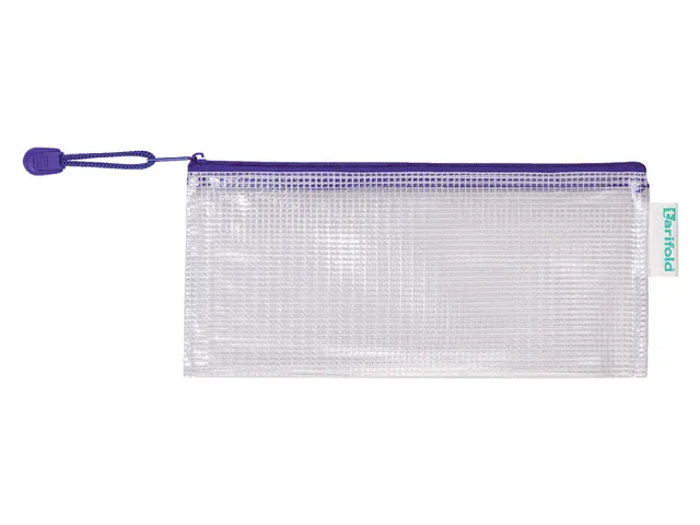 Opbergtas Tarifold met rits 250x115mm PVC blauw