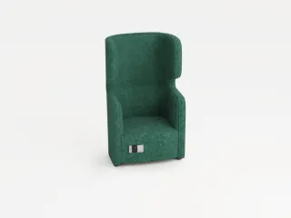 fauteuil,1-zits,geluidabsorberend,stof turkoois,HxBxD 1330x860x760mm - 2