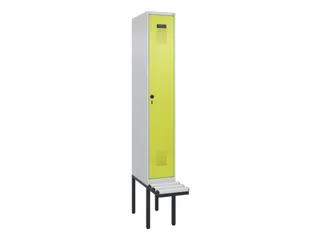 locker met bank,voor scheiding van kleding,HxBxD 2120x300x815mm,1vak - 2
