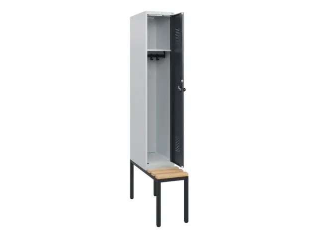 locker met bank,HxBxD 1950x300x815mm,1vak,vak B 300mm,draaigrendel