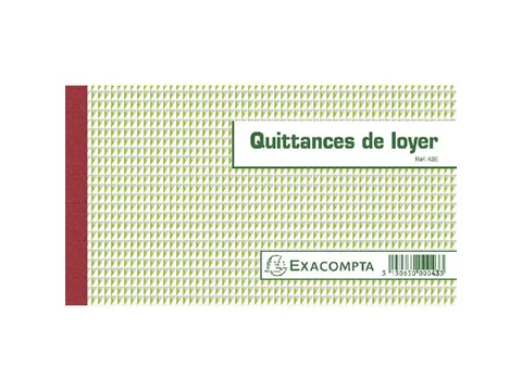 Manifold Quittances de loyer 12,5x21cm 50 feuillets tripli autocopiant