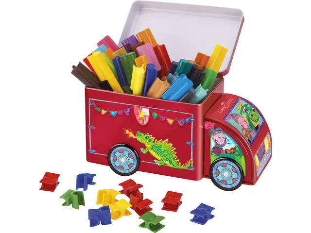 Feutres Faber-Castell Connector 33 pces avec 10 clips 'camion'