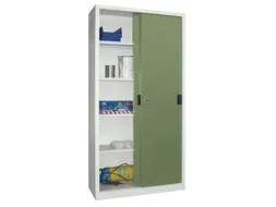 schuifdeurkast,HxBxD 1950x1000x500mm,RAL7035,front RAL6011