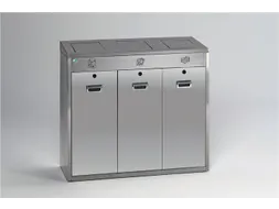 afvalverzamelstation 3x48 liter HxBxD 920x1000x430mm nee deksel RVS