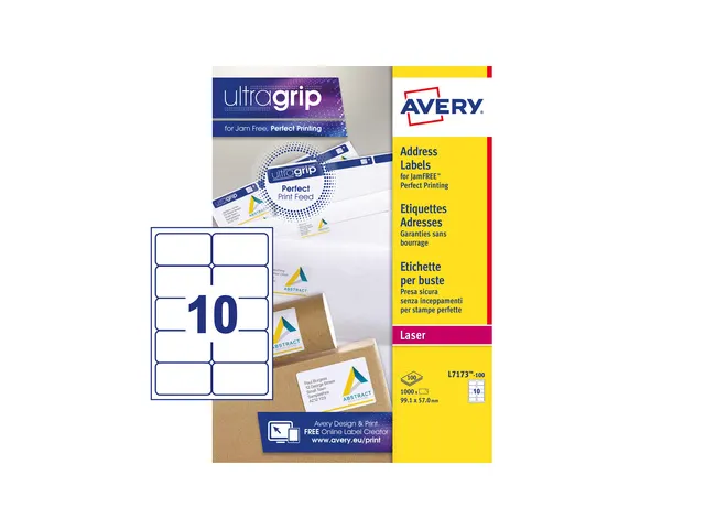 adresetiket Avery QuickPeel 99,1x57 wit 100 vel 10 etiketten per vel