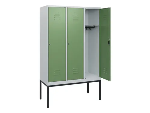 locker,HxBxD 1950x1200x500mm,3vak,vak B 400mm,cil.-slot,voetonderstel