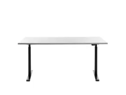 Elektrisch ihv bureau,HxBxD 700-1200x1600x800mm,blad wit,T-voet zwart