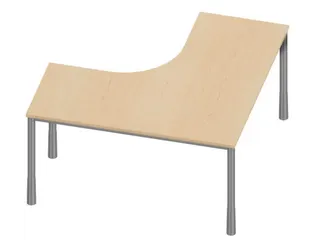 In hoogte verstelbaar bureau in vrije vorm,NE-esdoorn - 2